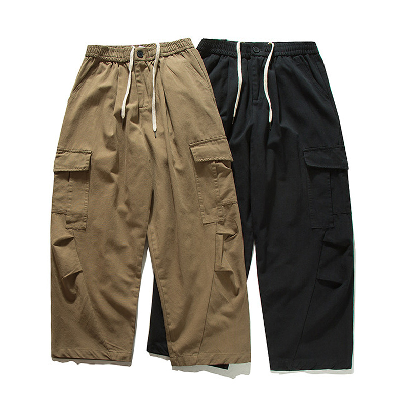 Cargo Pant Wide - ผู้ชายStreetwearแฟชั่นVINTAGEหลวมสบายๆขากว้างกระเป๋าขนาดใหญ่Cargo BaggyกางเกงCityboy OVERSIZEกางเกงผ้าฝ้าย