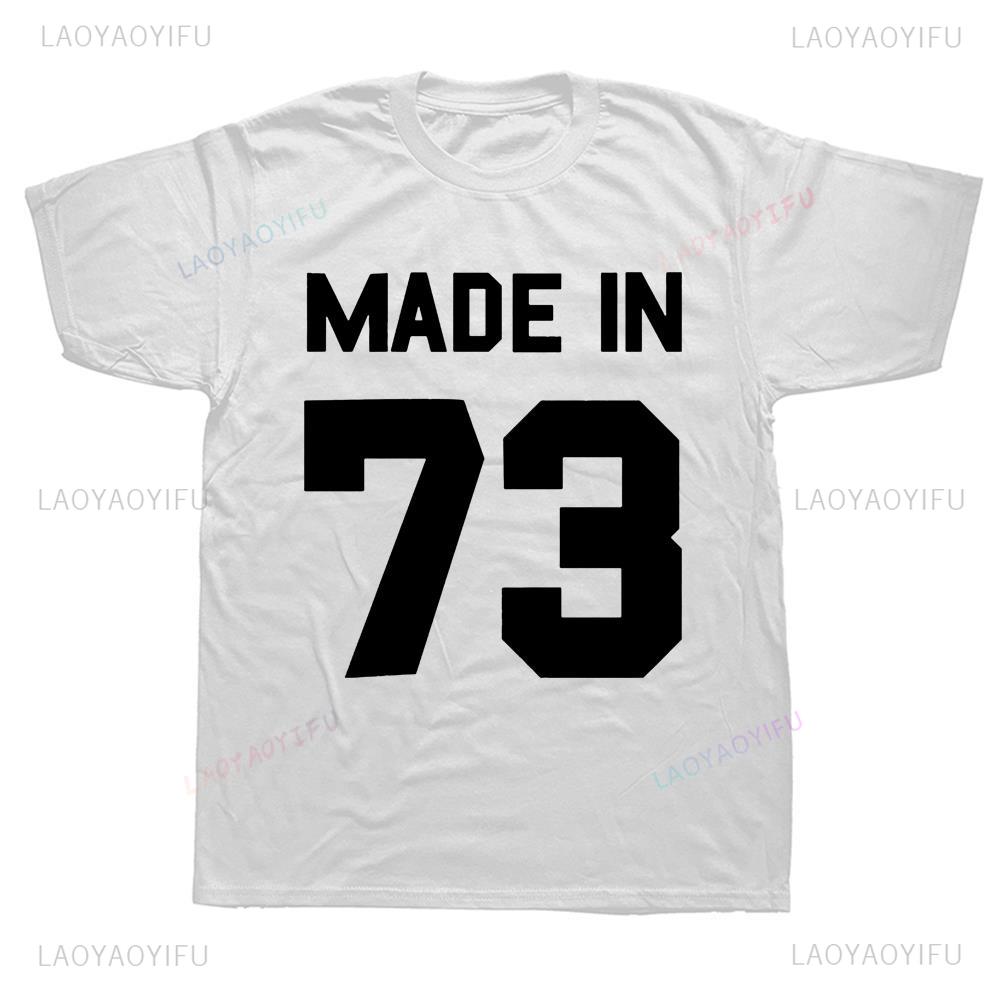 Street Fashion Baggy - เสื้อยืด1973ลายกราฟิกสุดคลาสสิก73รายการเสื้อยืดแนวสตรีทเสื้อฮิปฮอปแขนสั้นแนวฮิปฮอปสไตล์ฮาราจูกุสำหรับผู้ชาย Y2k