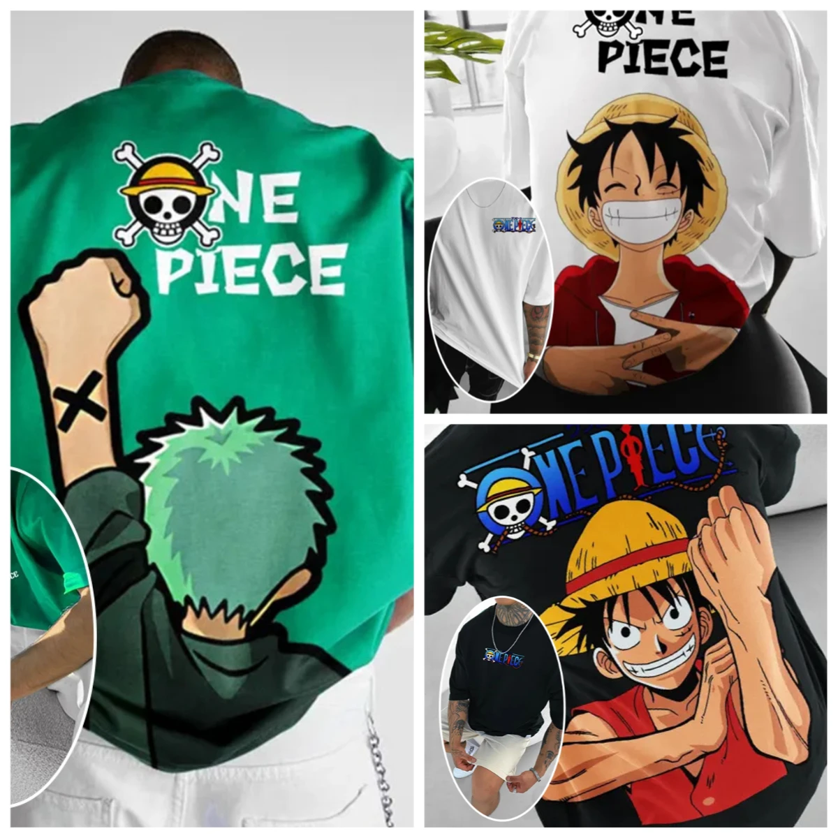 Street Fashion Trends 2025 - เสื้อผ้าลายพิมพ์ ONE PIECE ลูฟี่ โซโล แฟชั่นฤดูร้อน