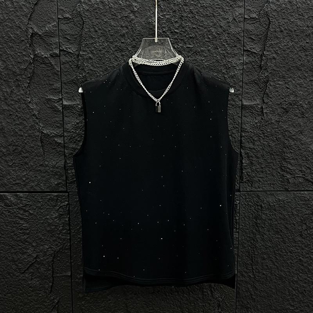 Street Fashion Trends 2025 - 2025 ฤดูร้อนใหม่ผู้ชายสีทึบร้อนเพชรเสื้อกั๊กอเมริกันRetroแฟชั่นแนวโน้มStreet Niche Casualหลวมเสื้อผู้ชาย