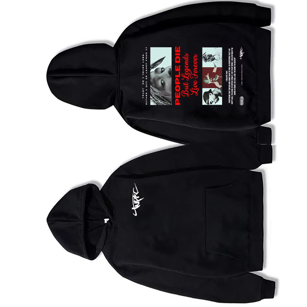 Graphic Hoodie Streetwear - เสื้อฮู้ดลายกราฟิกแร็ปเปอร์ทูพัค 2pac เสื้อผ้าผู้ชายผู้หญิง แฟชั่นฮิปฮอป เสื้อโอเวอร์ไซส์ สตรีทแวร์