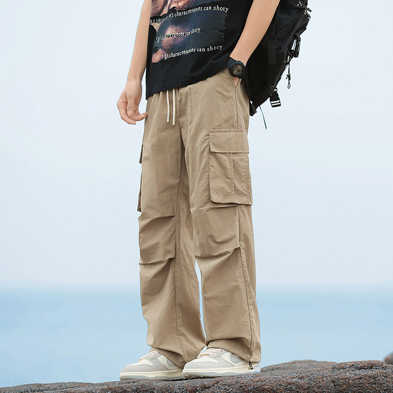 Cargo Pant Wide - กางเกงคาร์โก้ทรงหลวมสำหรับผู้ชาย แฟชั่นเกาหลี สตรีทแวร์ ทรงตรง ขากว้าง กางเกงเดินป่า