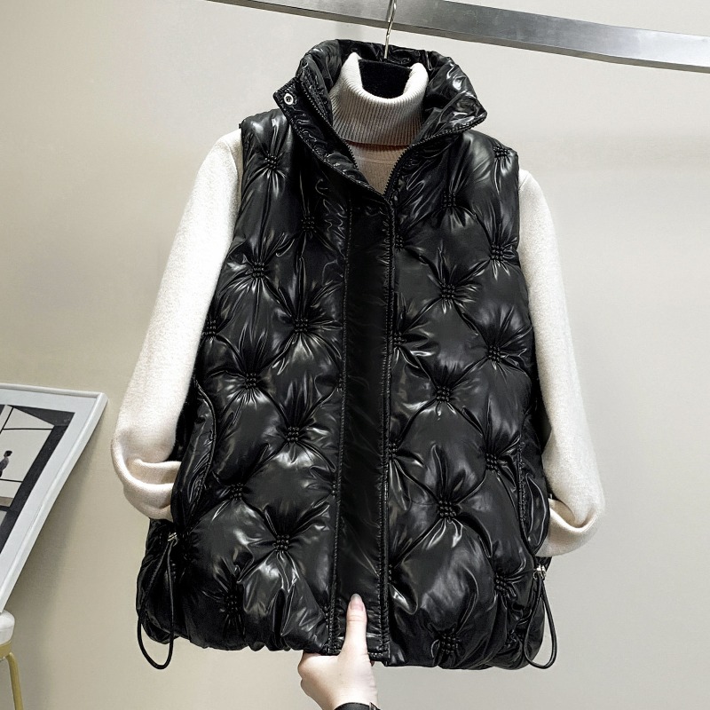 Puffer Vest Padded - เสื้อกั๊กผ้าฝ้ายแบบใหม่ ปี 2025 สำหรับผู้หญิง ฤดูใบไม้ร่วง ฤดูหนาว