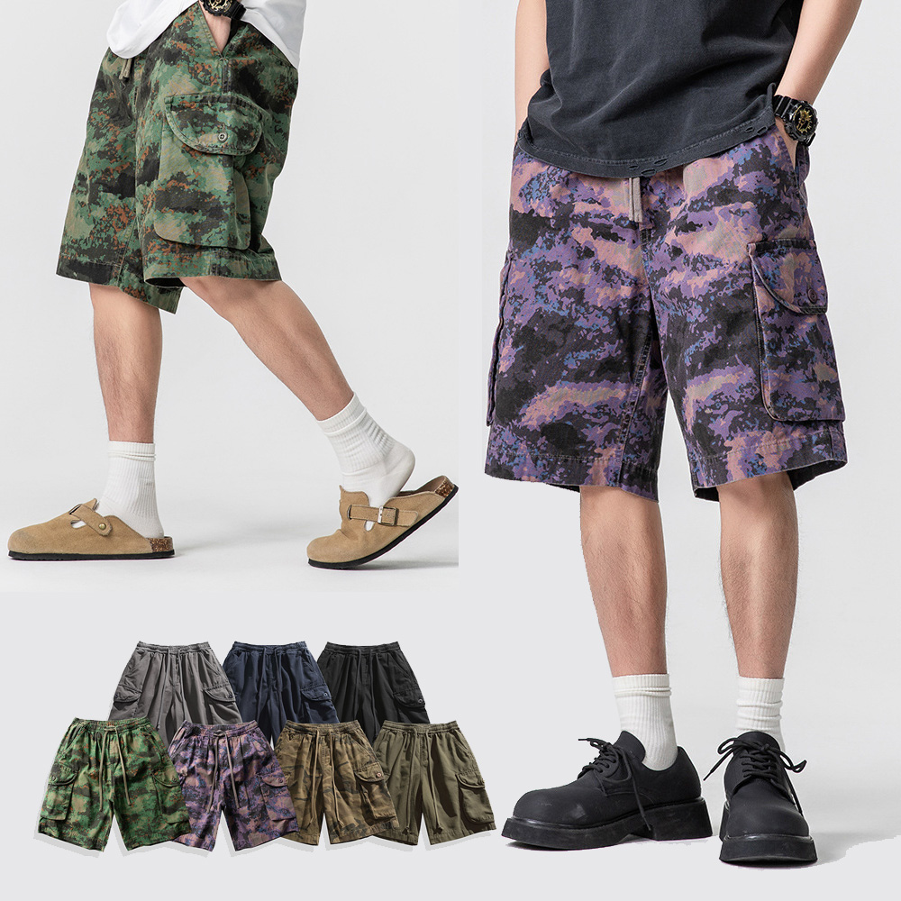 Techwear Pants Tactical - ผู้ชายฤดูร้อนStreetwearแฟชั่นหลวมสบายๆTrack Camouflageกางเกงขาสั้นUnisexกลางแจ้งTechwearผ้าฝ้ายสั้นกางเกงกางเกงขาสั้นผู้หญิง