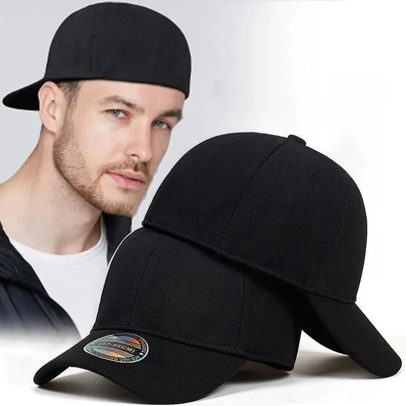 Baseball Cap Fitted - คุณภาพสูงเบสบอลหมวก Man ติดตั้งปิดหมวกตาข่ายหมวกกลางแจ้ง Breathable กีฬาผ้าฝ้ายชาย Trucker