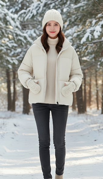 Puffer Vest Padded - เสื้อแจ็คเก็ตพาร์กาส์สำหรับผู้หญิง เสื้อโค้ทฤดูใบไม้ร่วง ฤดูหนาว เสื้อแจ็คเก็ตพัฟเฟอร์ให้ความอบอุ่น ปกตั้ง สไตล์ฮาราจูกุ
