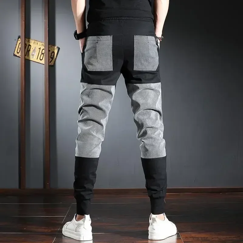 Street Fashion Baggy - คุณภาพสูงสไตล์เกาหลีผู้ชายกางเกงผ้าฝ้าย Techwear หลวมกางเกงชาย Harajuku Baggy Casual