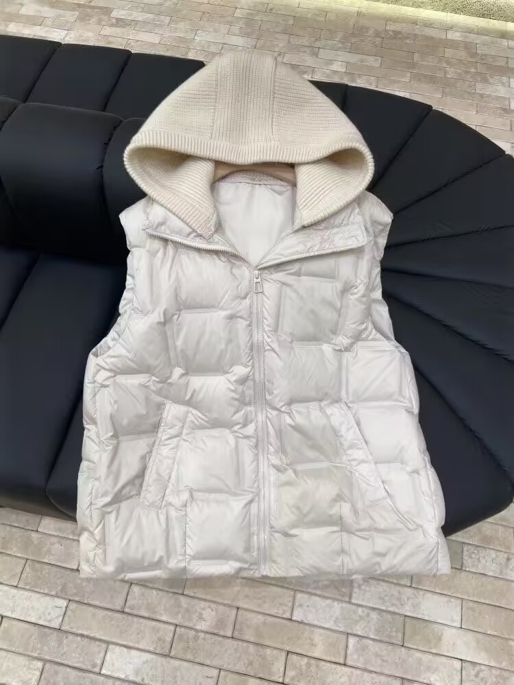 Puffer Vest Padded - เสื้อแจ็คเก็ตไหมพรมลำลองสำหรับผู้หญิง พร้อมหมวกถอดได้ รุ่นใหม่ประจำฤดูใบไม้ร่วง/ฤดูหนาว ปี 2026 เสื้อโค้ทบุนวมแบบพองตัว