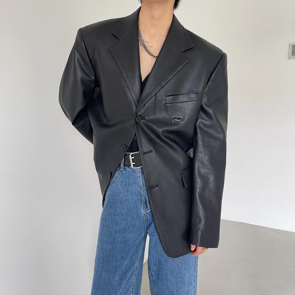Street Fashion Trends 2025 - แจ็คเก็ตหนัง PU แขนยาวผู้ชาย รุ่นใหม่ ฤดูหนาว 2025