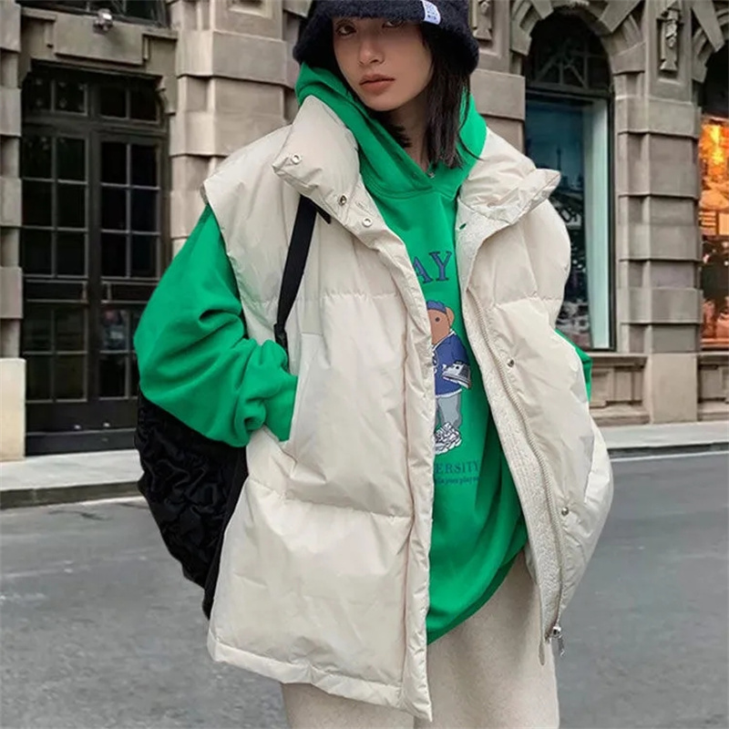 Puffer Vest Padded - 2024 ใหม่เกาหลีฤดูหนาวแจ็คเก็ตแฟชั่นเสื้อกั๊กแขนกุดผู้หญิงเสื้อกั๊ก WARM Coat OVERSIZE Outwear