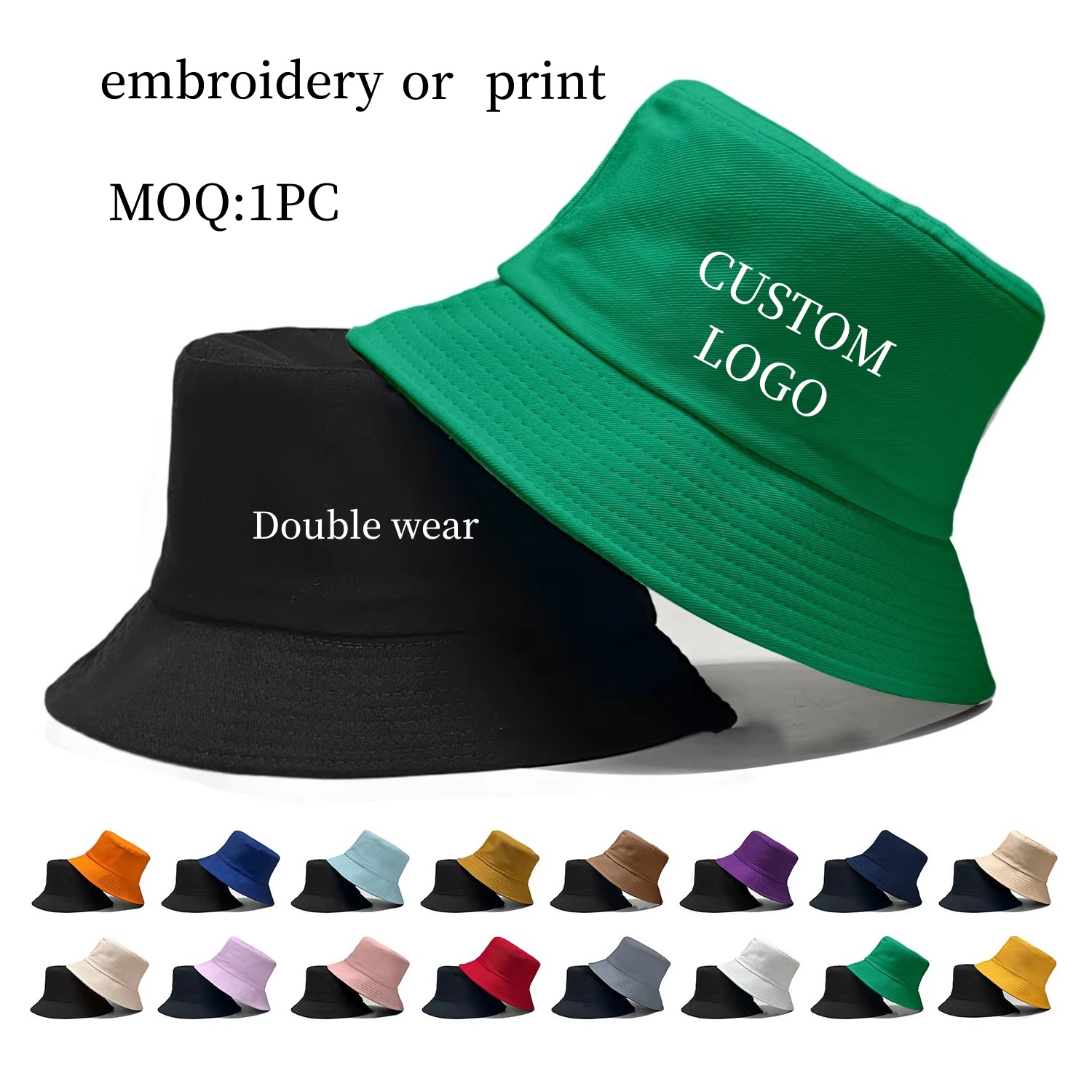 Baseball Cap Fitted - หมวกชาวประมงปีกกว้างสองด้าน สกรีนโลโก้ได้ สำหรับฤดูใบไม้ผลิและฤดูร้อน เหมาะกับกิจกรรมกลางแจ้ง ชายหาด ตกปลา