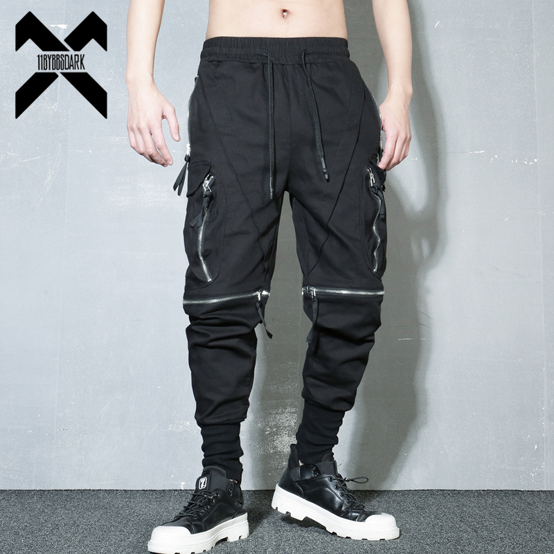 Techwear Pants Tactical - กางเกงคาร์โก้สีดำแบบถอดได้กางเกงฮาราจูกุชายฮิปฮอปสตรีทแวร์กางเกงวิ่งแบบมีกระเป๋าหลายกระเป๋าชุดเสื้อผ้าเทคโนโลยีเอวยางยืดสำหรับผู้ชาย