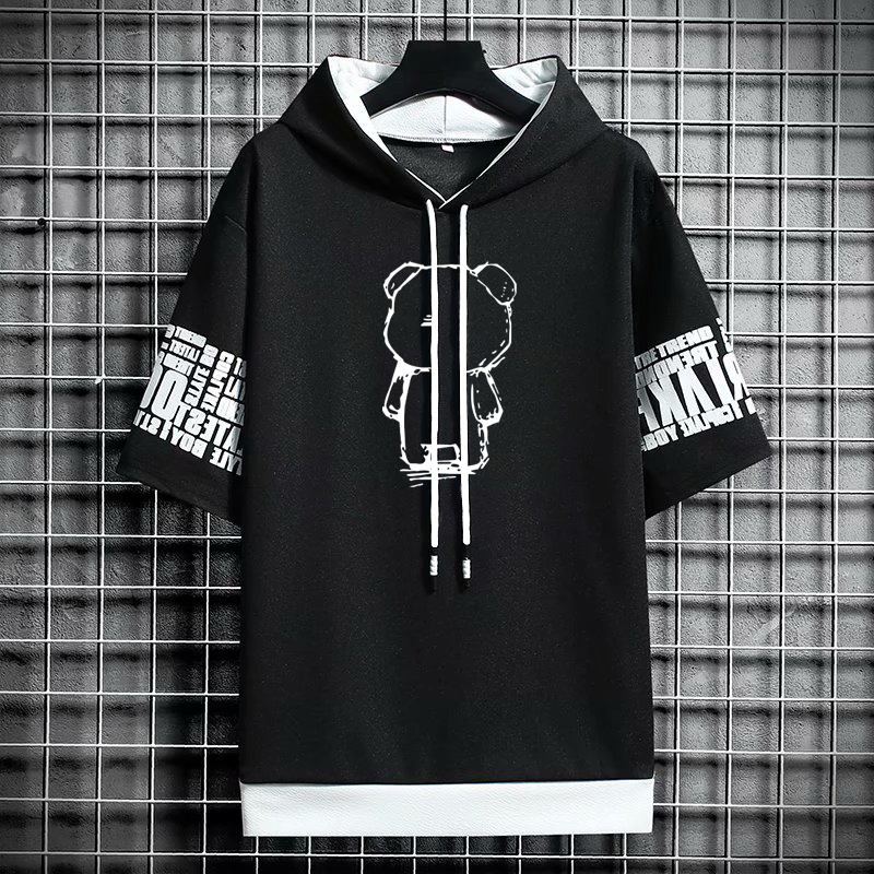 Graphic Hoodie Streetwear - เสื้อยืดสําหรับผู้ชายเสื้อผ้าStreetwearขนาดใหญ่Hoodiesเกาหลีเกือบสบายๆหมวกเสื้อยืดพิมพ์กราฟิกTshirtอะนิเมะกีฬายิมHoodie