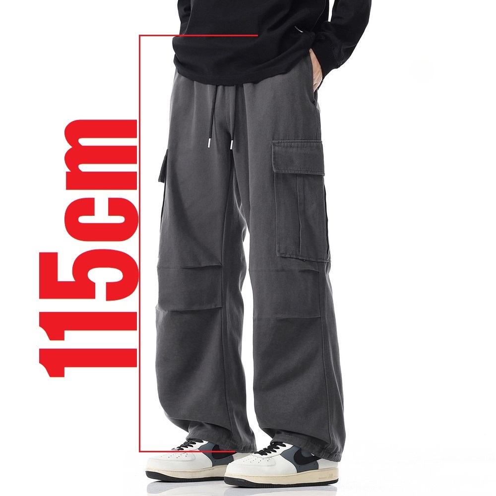 Cargo Pant Wide - กางเกงขายาวทรงตรงขากว้างสไตล์คาร์โก้สำหรับผู้ชาย ผ้าฝ้าย ยาวพิเศษ สำหรับฤดูใบไม้ร่วงและฤดูหนาว ปี 1991sxl