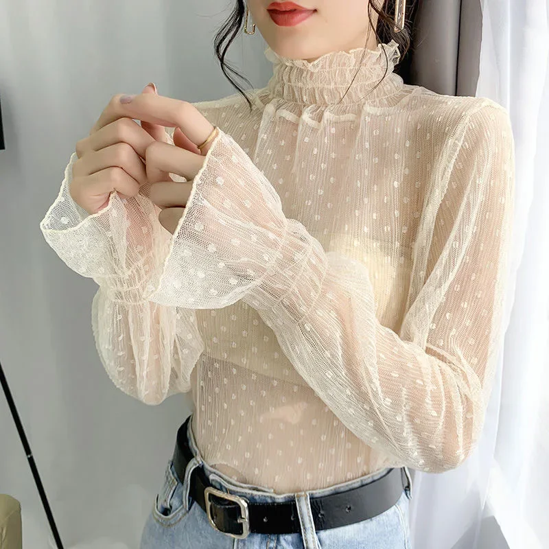 เสื้อยืดแฟชั่นคอสูงผ้าตาข่าย แ - Mesh Top Layering บทวิจารณ์และราคา