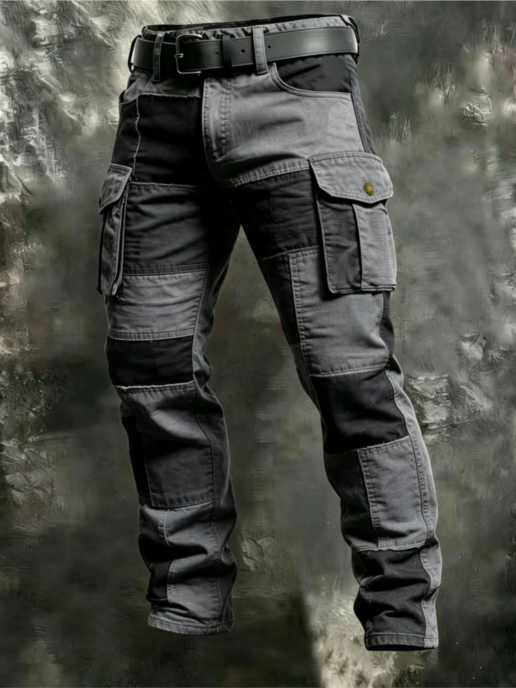 กางเกงคาร์โก้ผู้ชายผ้าฝ้ายสีกา - Cargo Pant Wide บทวิจารณ์และราคา