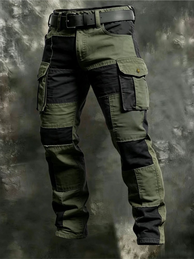 กางเกงคาร์โก้ผู้ชายผ้าฝ้ายสีกา - Cargo Pant Wide บทวิจารณ์และราคา