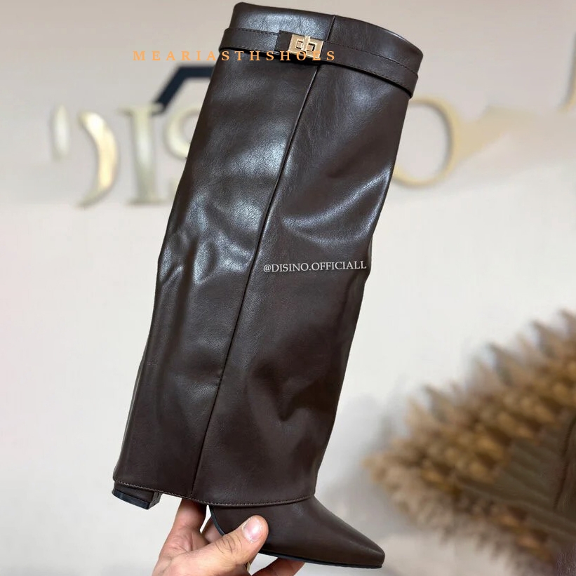 รองเท้าบูทส้นหนาทรงสูงถึงเข่า  - Street Fashion Winter บทวิจารณ์และราคา