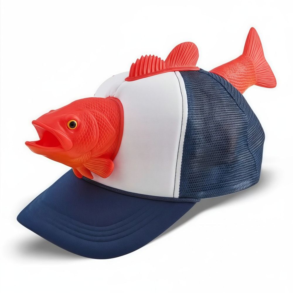 หมวกแก๊ปตาข่ายลายปลา 3 มิติ ตล - Baseball Cap Fitted บทวิจารณ์และราคา