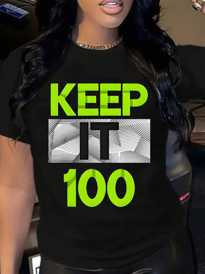 เสื้อยืดลาย 'Keep It 100' สำหร - Street Fashion Trends 2025 บทวิจารณ์และราคา