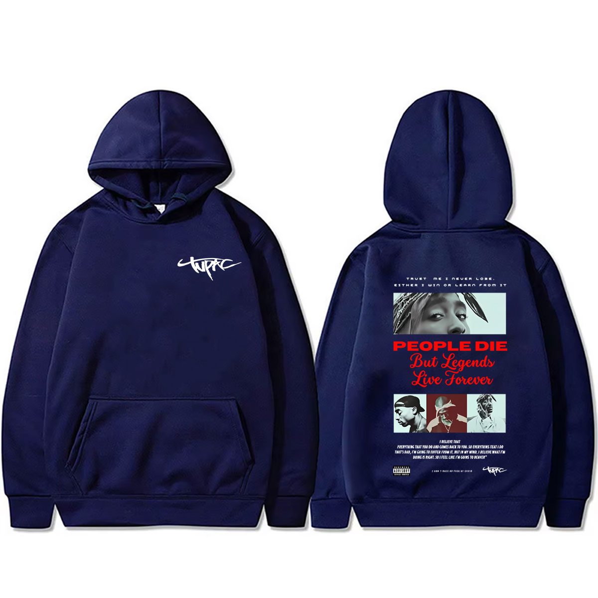 เสื้อฮู้ดลายกราฟิกแร็ปเปอร์ทูพ - Graphic Hoodie Streetwear บทวิจารณ์และราคา