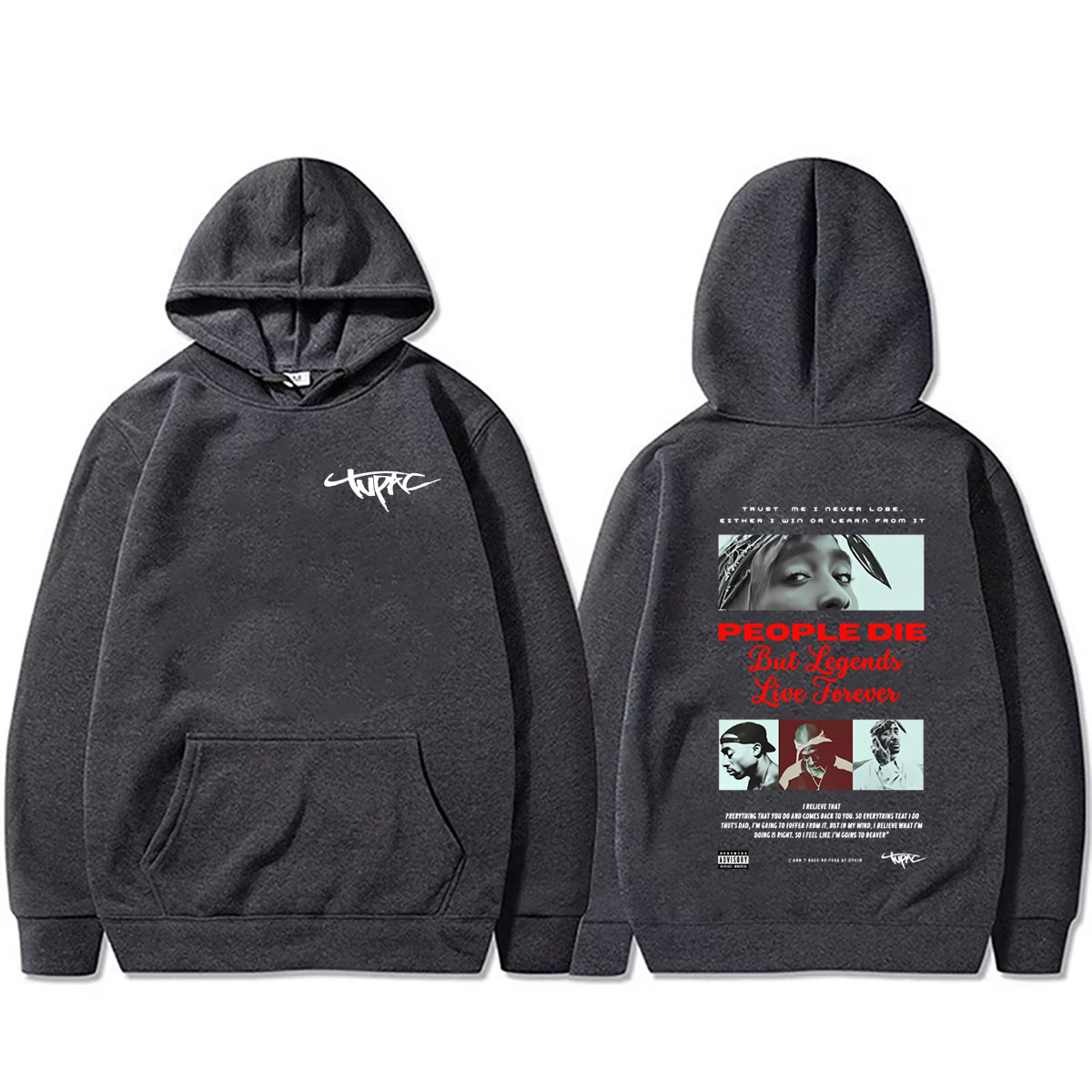 เสื้อฮู้ดลายกราฟิกแร็ปเปอร์ทูพ - Graphic Hoodie Streetwear บทวิจารณ์และราคา