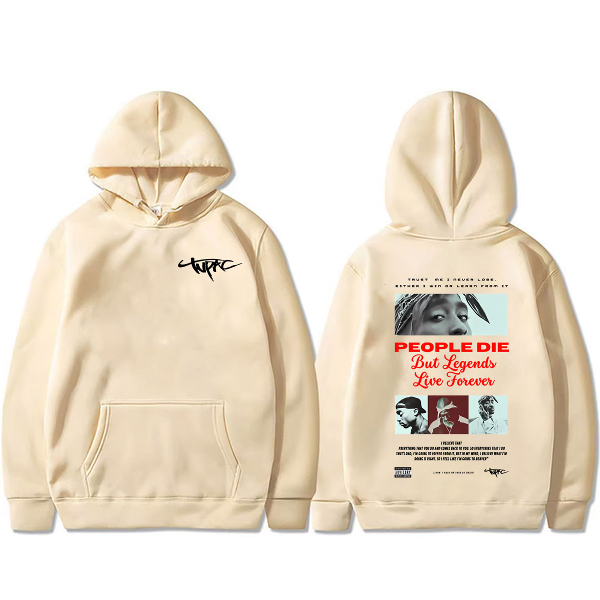 เสื้อฮู้ดลายกราฟิกแร็ปเปอร์ทูพ - Graphic Hoodie Streetwear บทวิจารณ์และราคา