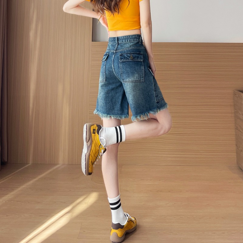 กางเกงขาสั้นยีนส์เอวสูงทรงคาร์ - Cargo Pant Wide บทวิจารณ์และราคา
