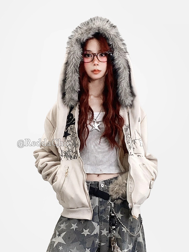 เสื้อฮู้ดดี้มีซิป REDDACHiC ลา - Graphic Hoodie Streetwear บทวิจารณ์และราคา