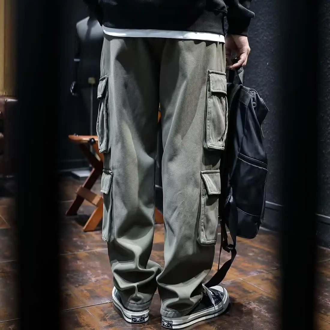 กว้างหลายกระเป๋ากางเกง Man ขนา - Cargo Pant Wide บทวิจารณ์และราคา