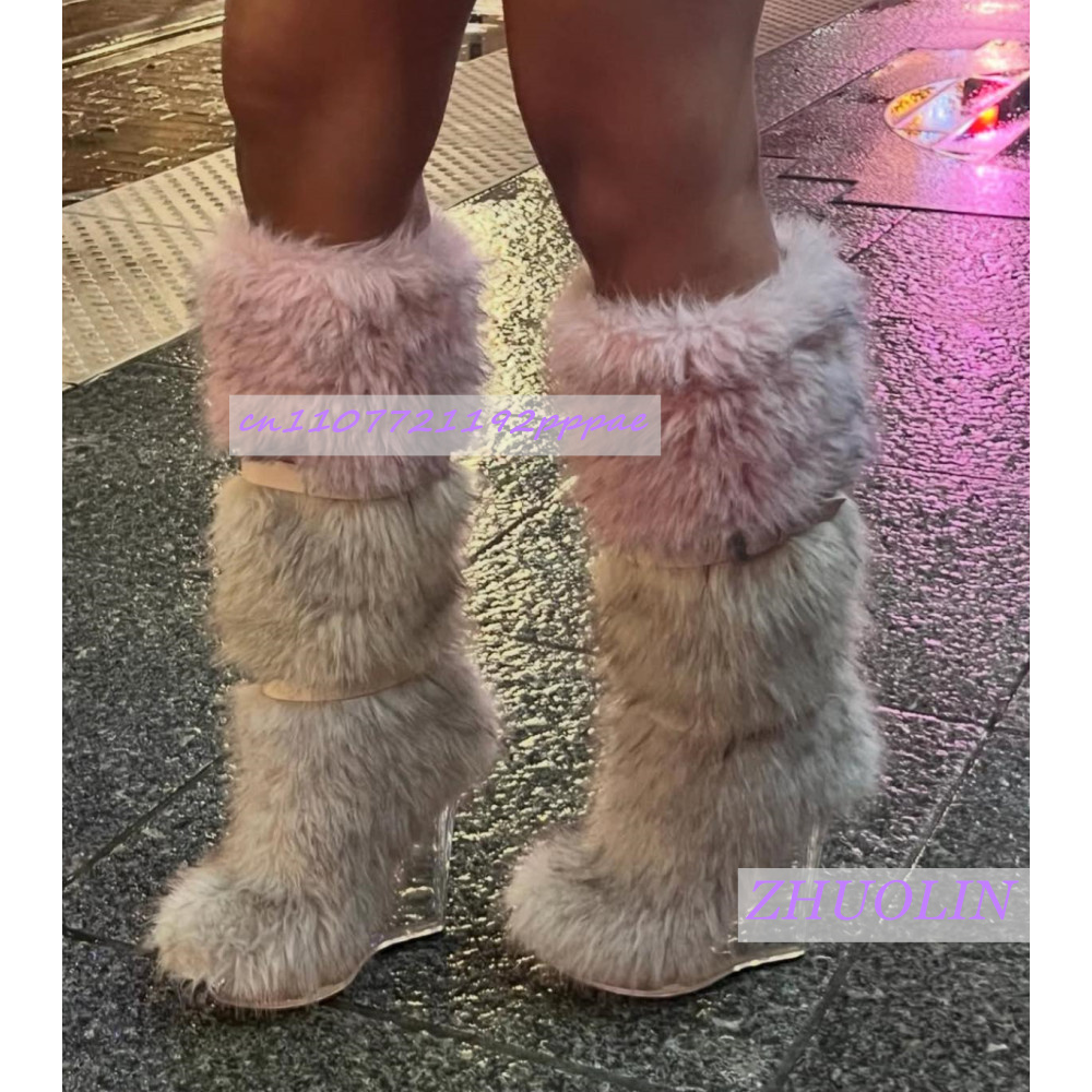 รองเท้าบูทส้นเตารีดแบบโปร่งใสแ - Street Fashion Winter บทวิจารณ์และราคา