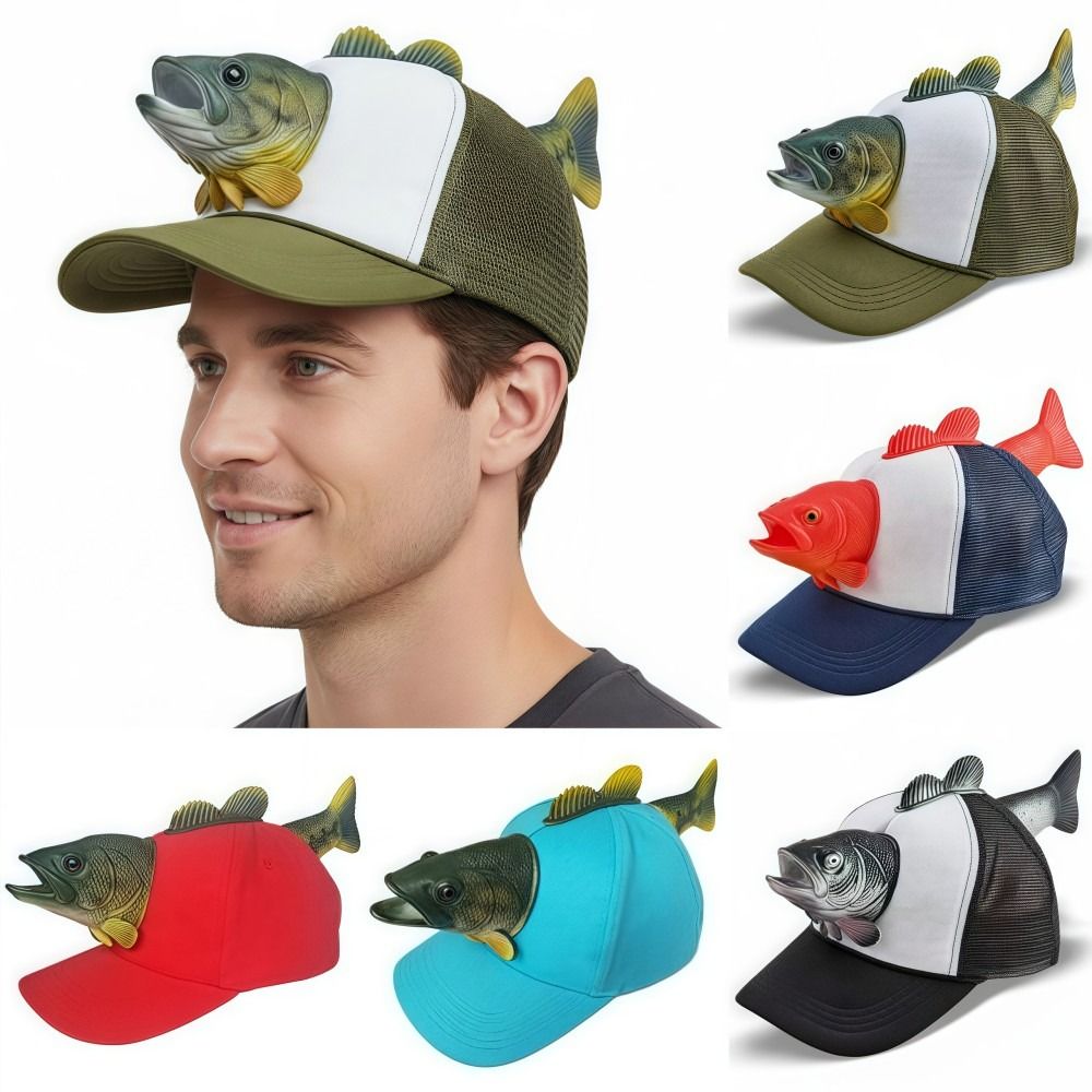 หมวกแก๊ปทรงทรัคเกอร์ลายปลา 3 ม - Baseball Cap Fitted บทวิจารณ์และราคา