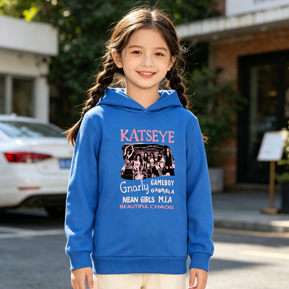 เสื้อฮู้ดเด็ก KATSEYE สำหรับเด - Graphic Hoodie Streetwear บทวิจารณ์และราคา