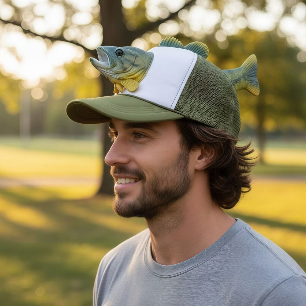 หมวกแก๊ปตาข่ายลายปลา 3 มิติ ตล - Baseball Cap Fitted บทวิจารณ์และราคา