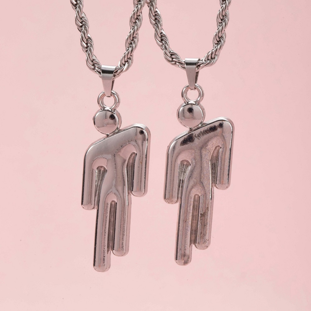 สร้อยคอคู่แบบหัวเฉียง สไตล์ฮิป - Fashion Street Singapore บทวิจารณ์และราคา