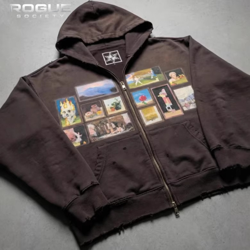 เสื้อฮู้ดดี้สไตล์วินเทจเกาหลีส - Graphic Hoodie Streetwear บทวิจารณ์และราคา