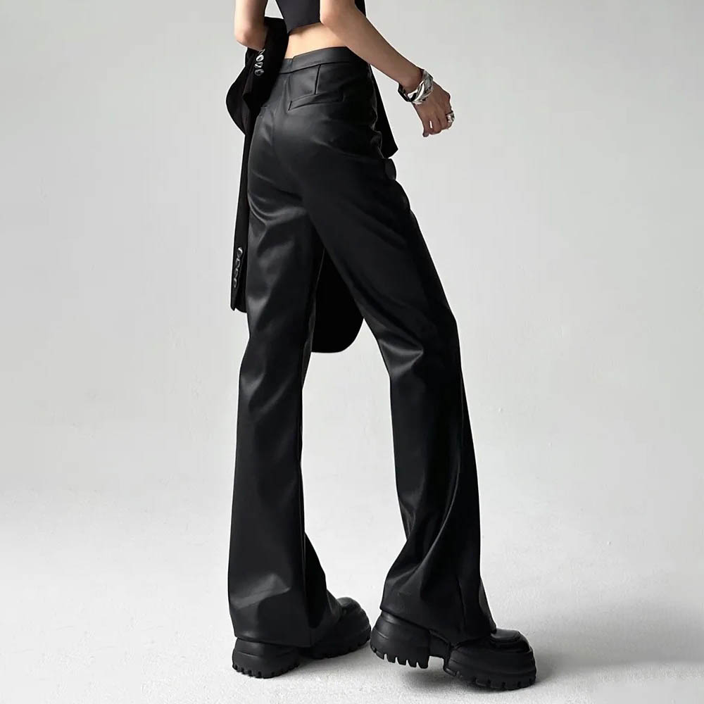กางเกงหนัง PU สีพื้นสำหรับผู้ช - Street Fashion Trends 2025 บทวิจารณ์และราคา