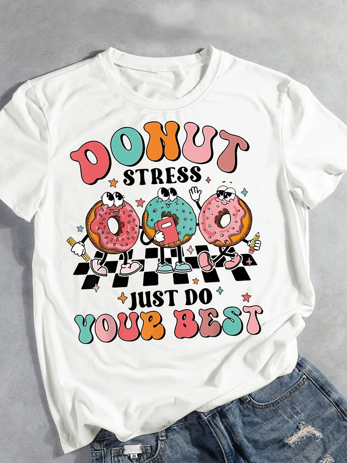 เสื้อยืดพิมพ์ลายการ์ตูนโดนัท เ - Street Fashion Trends 2025 บทวิจารณ์และราคา