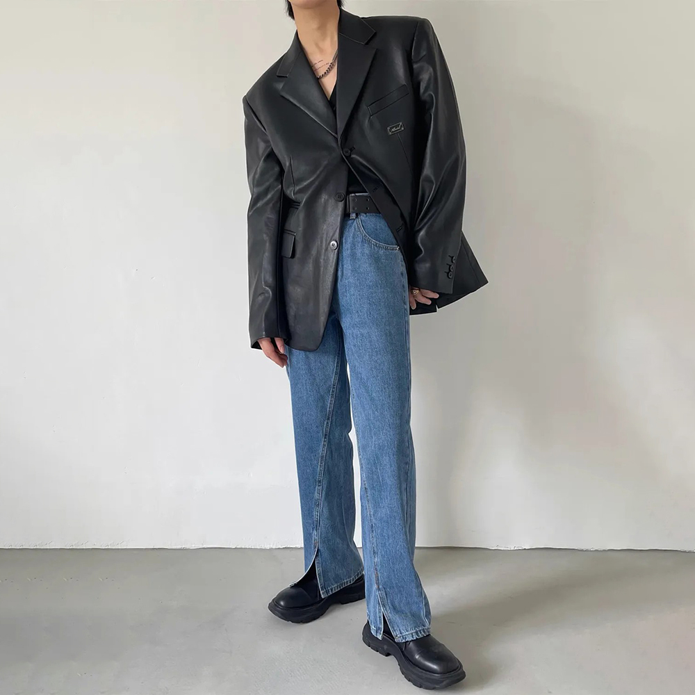 แจ็คเก็ตหนัง PU แขนยาวผู้ชาย ร - Street Fashion Trends 2025 บทวิจารณ์และราคา