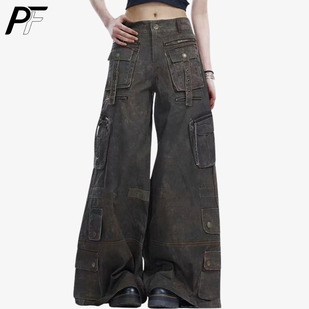 กางเกงคาร์โก้ทรงขากว้างสไตล์กร - Techwear Pants Tactical บทวิจารณ์และราคา