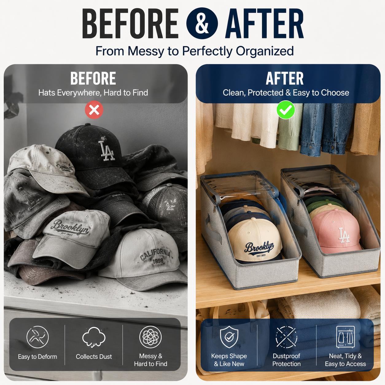 กระเป๋าเก็บหมวกเบสบอลพร้อมหน้า - Baseball Cap Fitted บทวิจารณ์และราคา