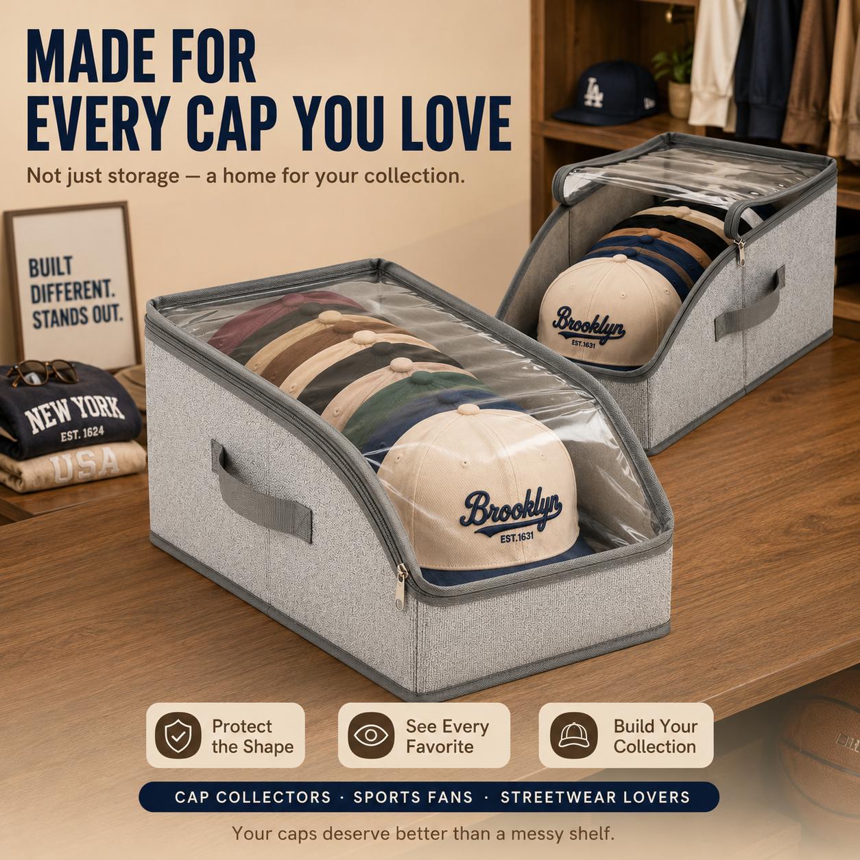 กระเป๋าเก็บหมวกเบสบอลพร้อมหน้า - Baseball Cap Fitted บทวิจารณ์และราคา