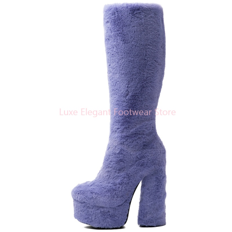 รองเท้าบูทส้นตึกทรงกลมหุ้มข้อเ - Street Fashion Winter บทวิจารณ์และราคา