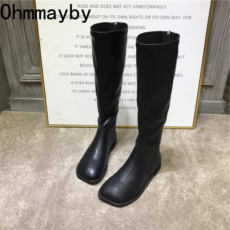 รองเท้ารองเท้าบูทยาวถึงเข่าแฟช - Street Fashion Winter บทวิจารณ์และราคา