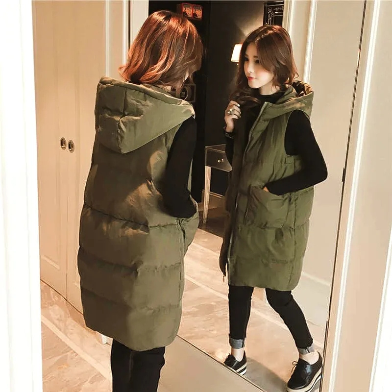 เสื้อกั๊กพัฟเฟอร์แบบมีฮู้ดสำหร - Puffer Vest Padded บทวิจารณ์และราคา