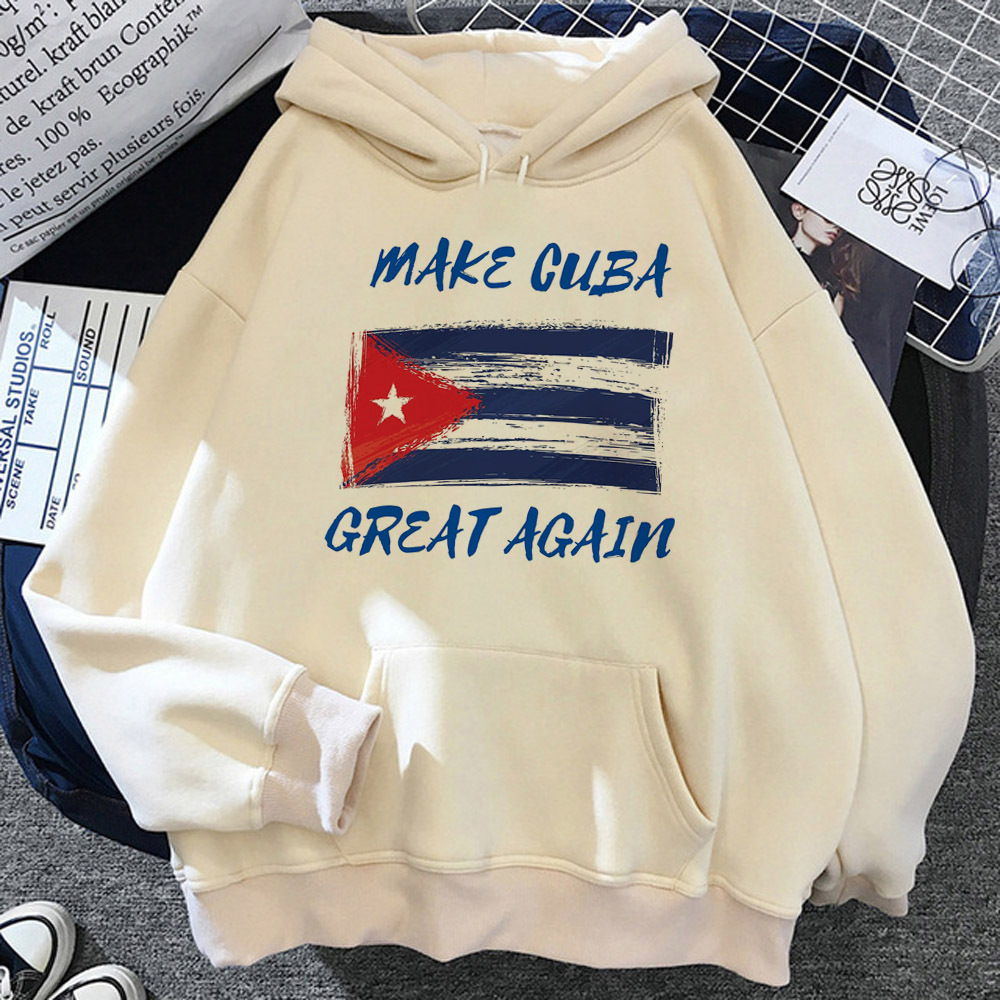 คิวบาเสื้อฮู้ดมีหมวกลายการ์ตูน - Graphic Hoodie Streetwear บทวิจารณ์และราคา