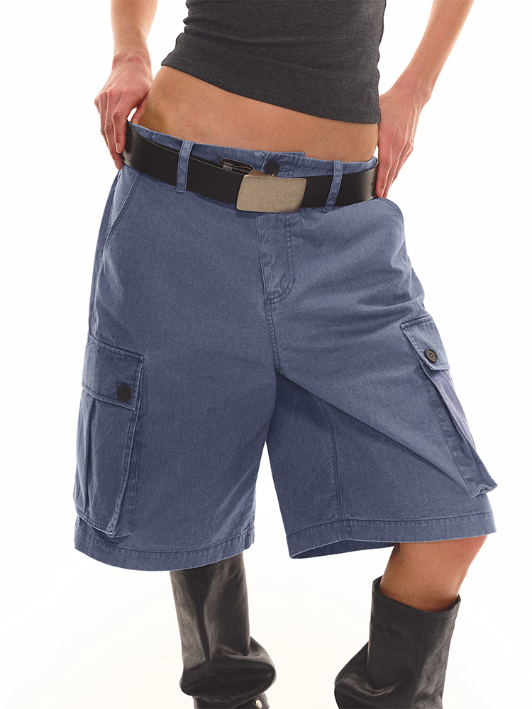 กางเกงยีนส์ขาสั้นทรงคาร์โก้สำห - Cargo Pant Wide บทวิจารณ์และราคา