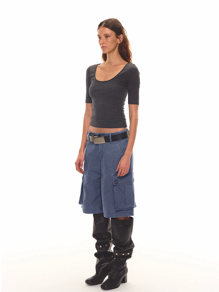 กางเกงยีนส์ขาสั้นทรงคาร์โก้สำห - Cargo Pant Wide บทวิจารณ์และราคา