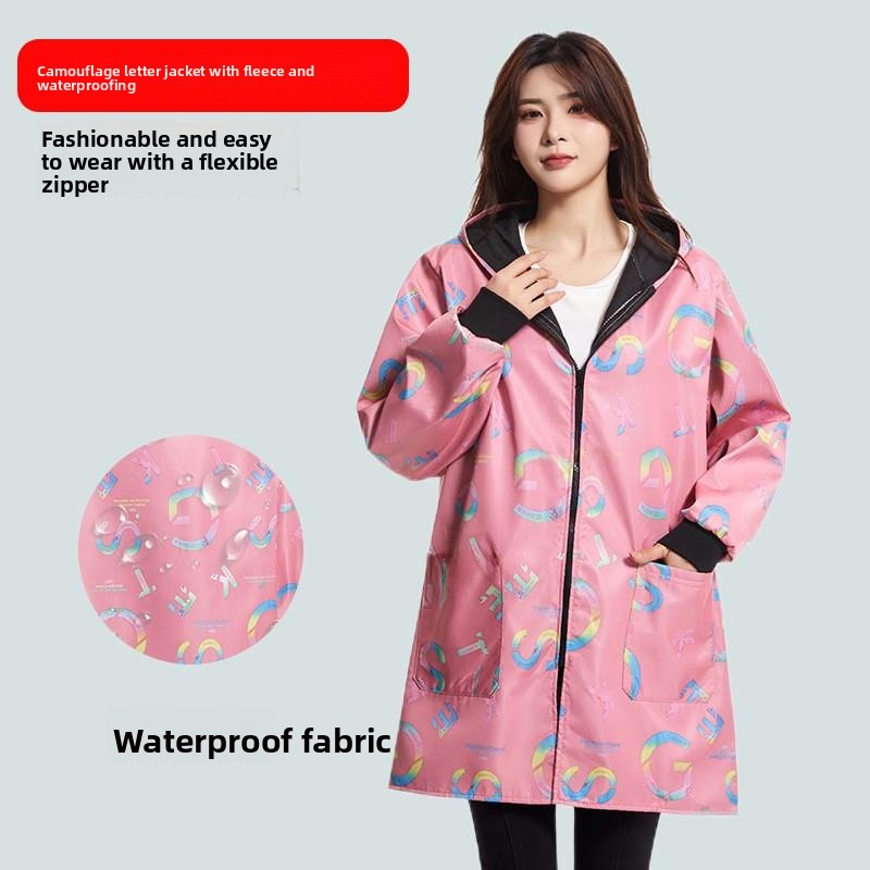 เสื้อกันฝนไซส์ใหญ่ ผ้าฟลีซหนา  - Street Fashion Vendors บทวิจารณ์และราคา